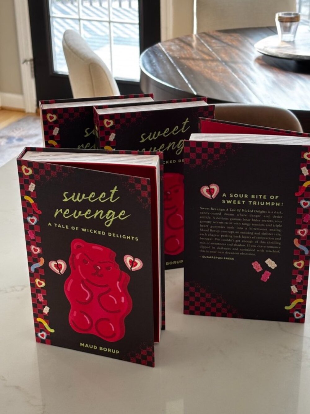 Set of 4 Decorative Book Boxes Sweet Revenge Storage Faux Books Hidden Storage D